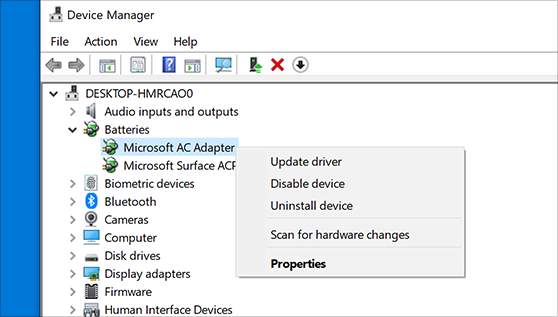 Update driver or Reinstall driver