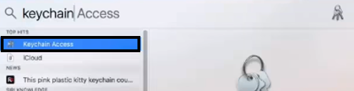 Go to Finder Keychain Access