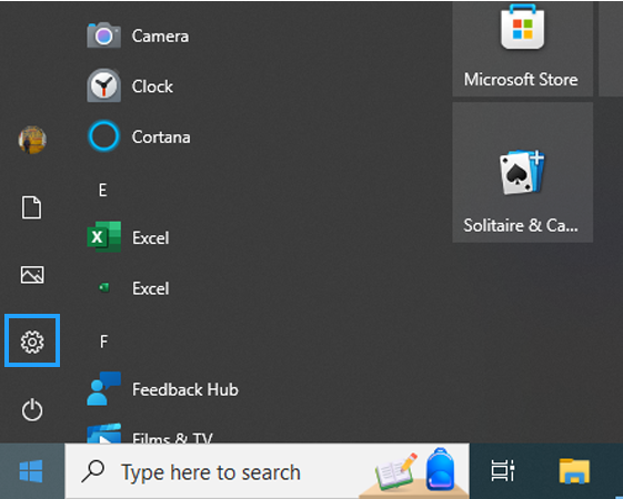 Head to Settings from the Start Menu