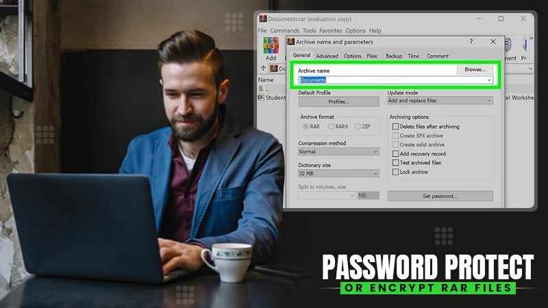 password protect or encrypt rar files